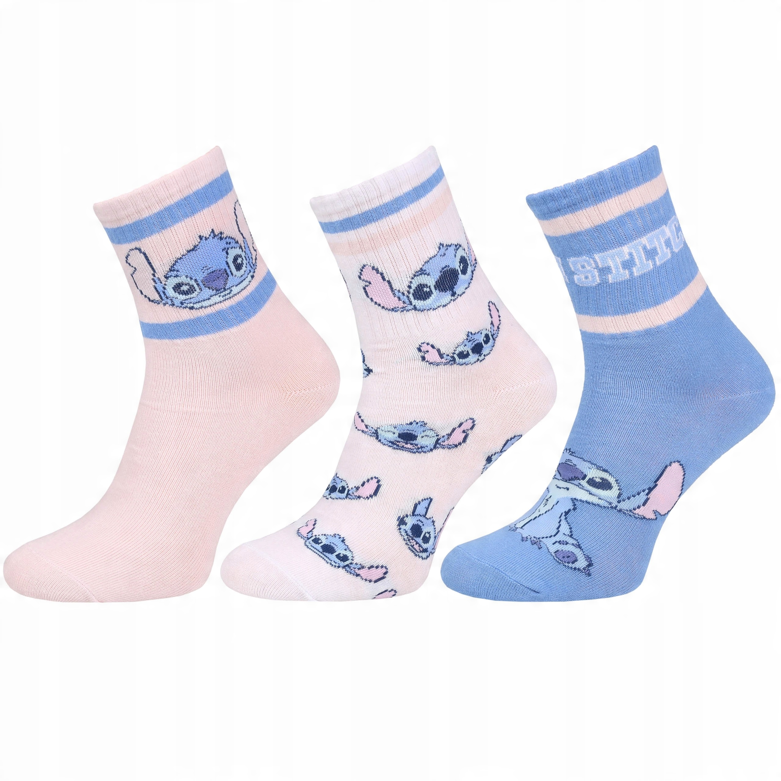 

3x Pastelowe długie skarpetki Stitch Disney 37-42