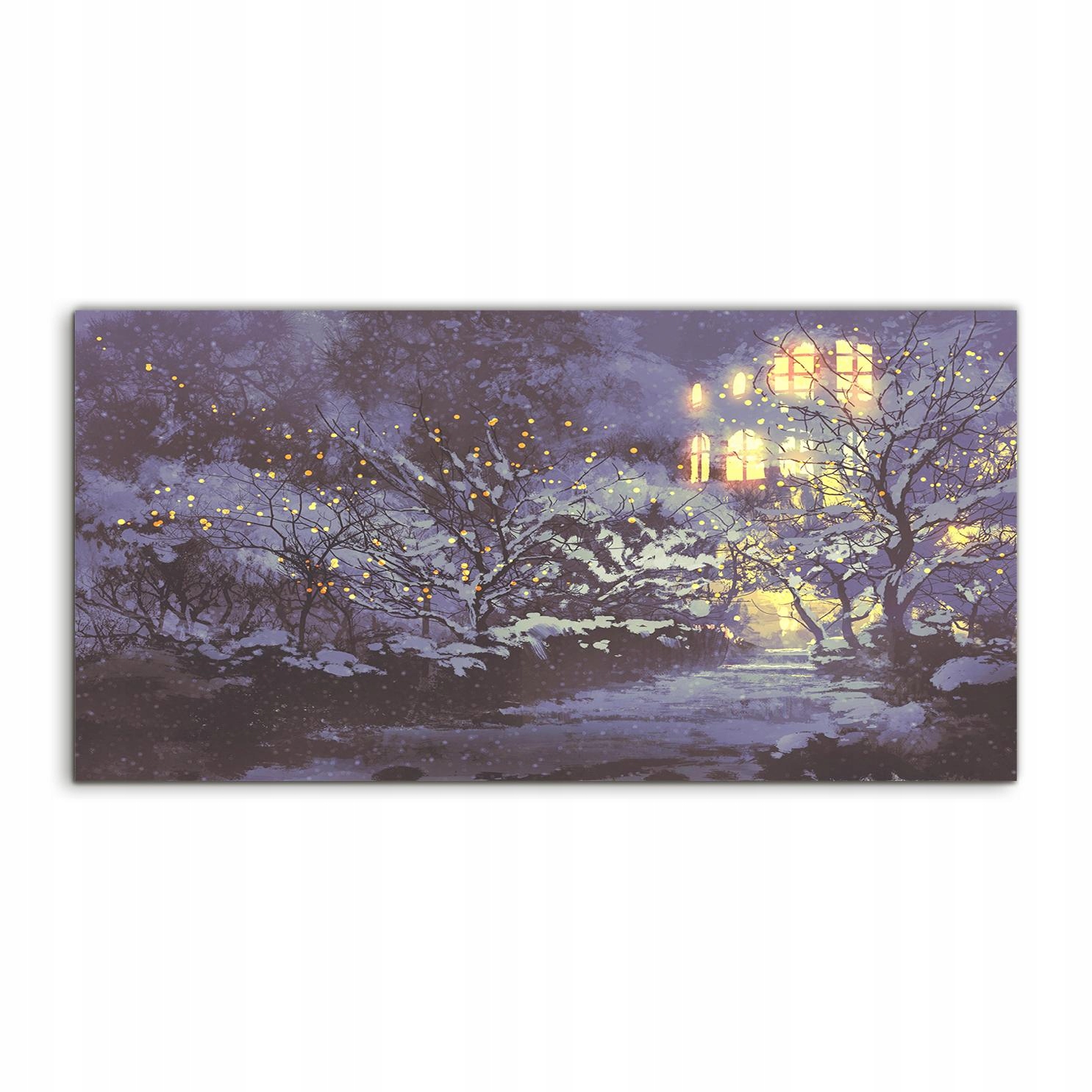 Akrylový obraz 120x60 moderný Noc Zima Park Sneh