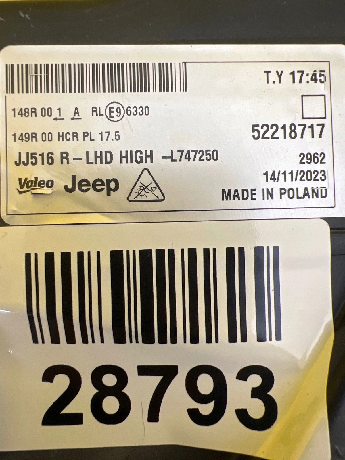 light right front Jeep Avenger Full Led 22- 52218717