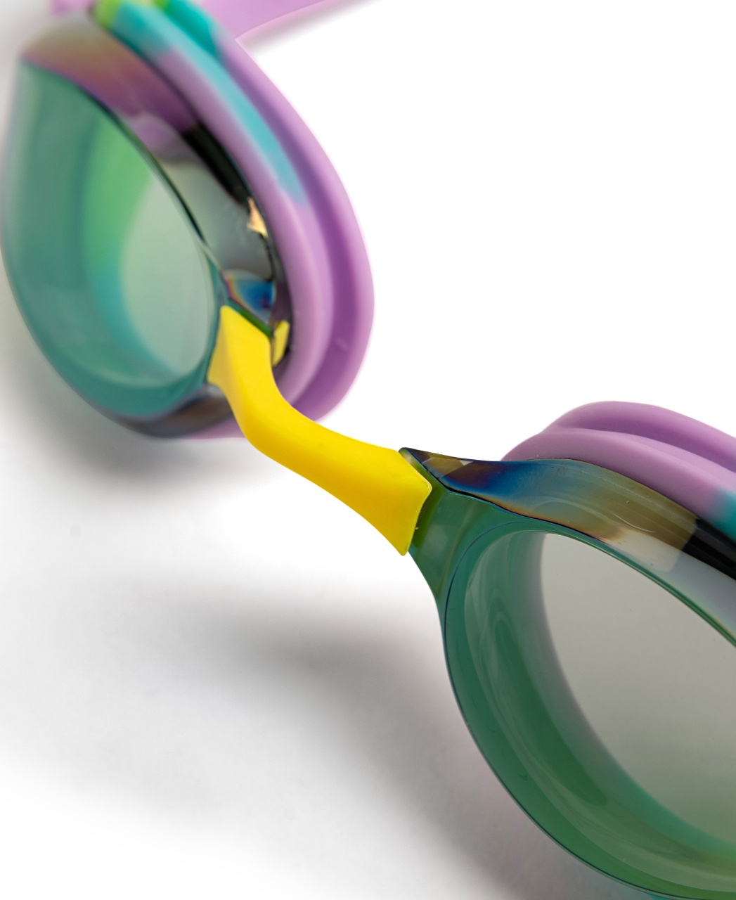 Okulary pływackie Arena Python Mirror GREEN-VIOLET-GREEN startowe Materiał paska silikon