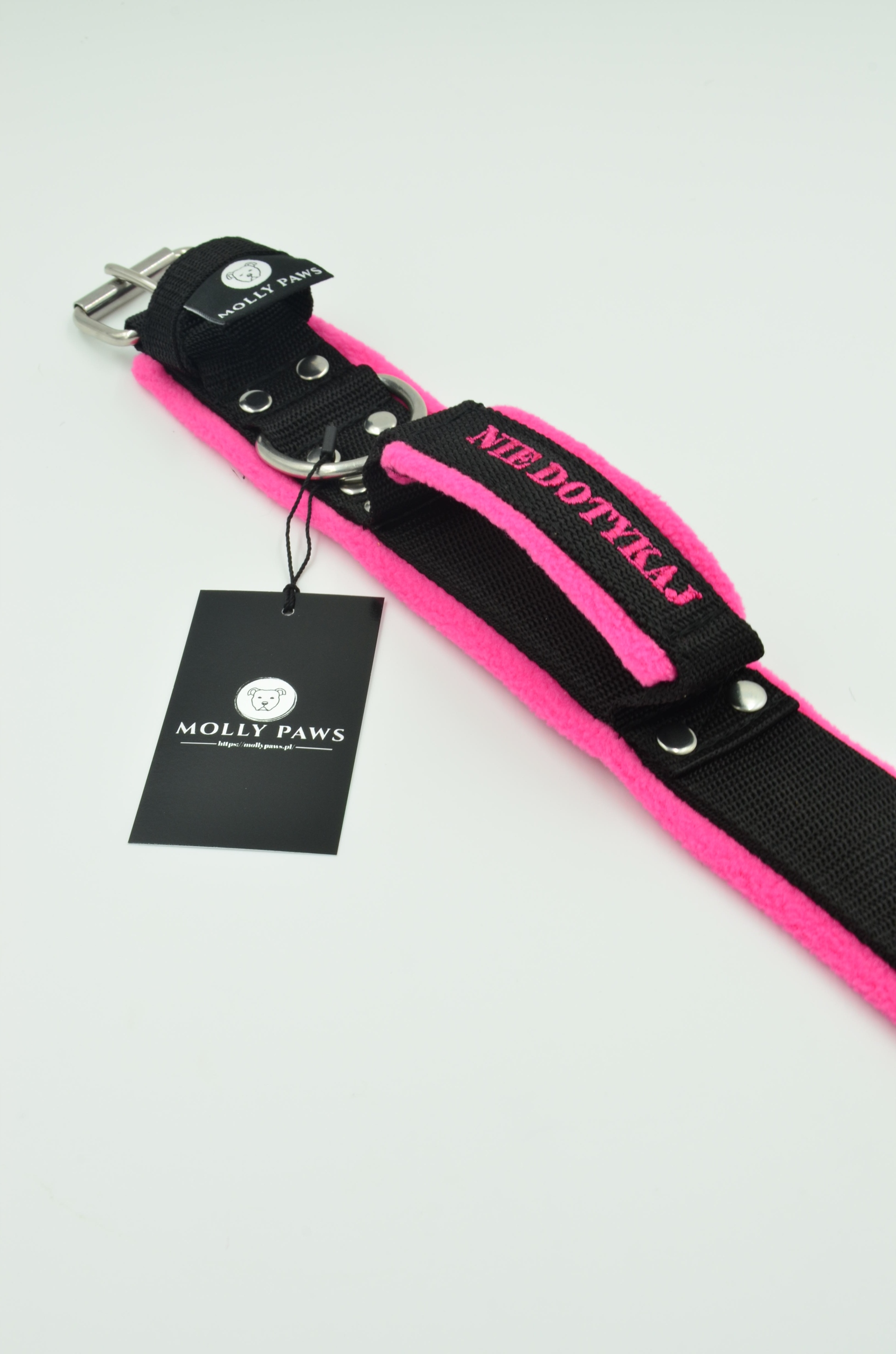 Levně Obojek s rukojetí a vlastním vyšíváním Všechny Velikosti vel. 58 cm 66 cm