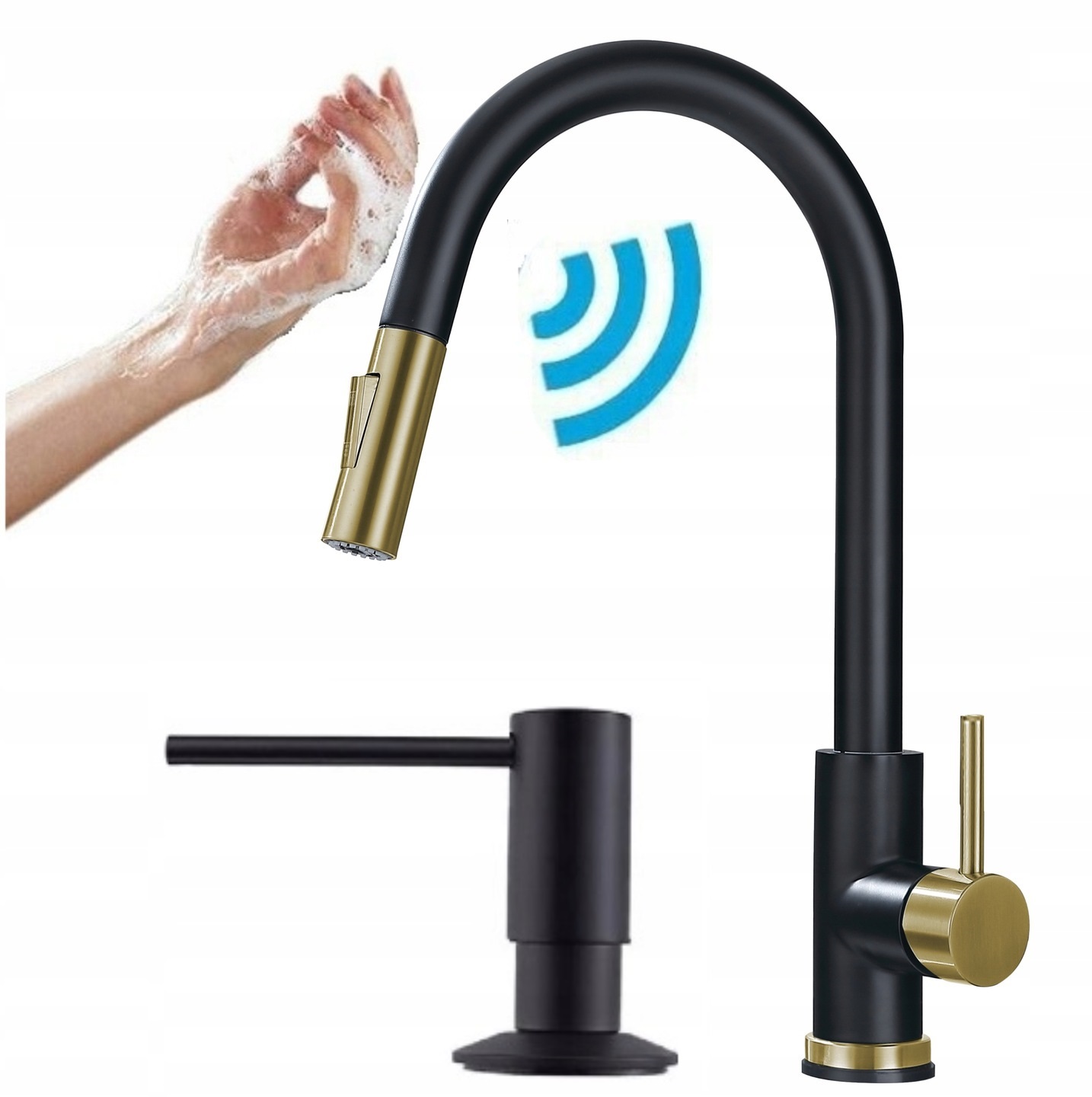 Kuchynská batéria čierna zlatá dotyková Oceľová Vytovka Ww