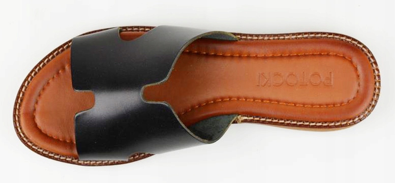 POTOCKI Klapki Czarne Skórzane 64013 r.37 Rozmiar 37