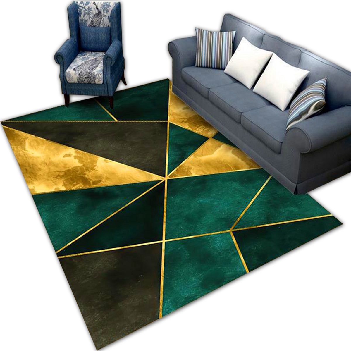 Dywan Trójkąty 160x230 do Salonu Nowoczesne Mozaika Geometryczny Loft