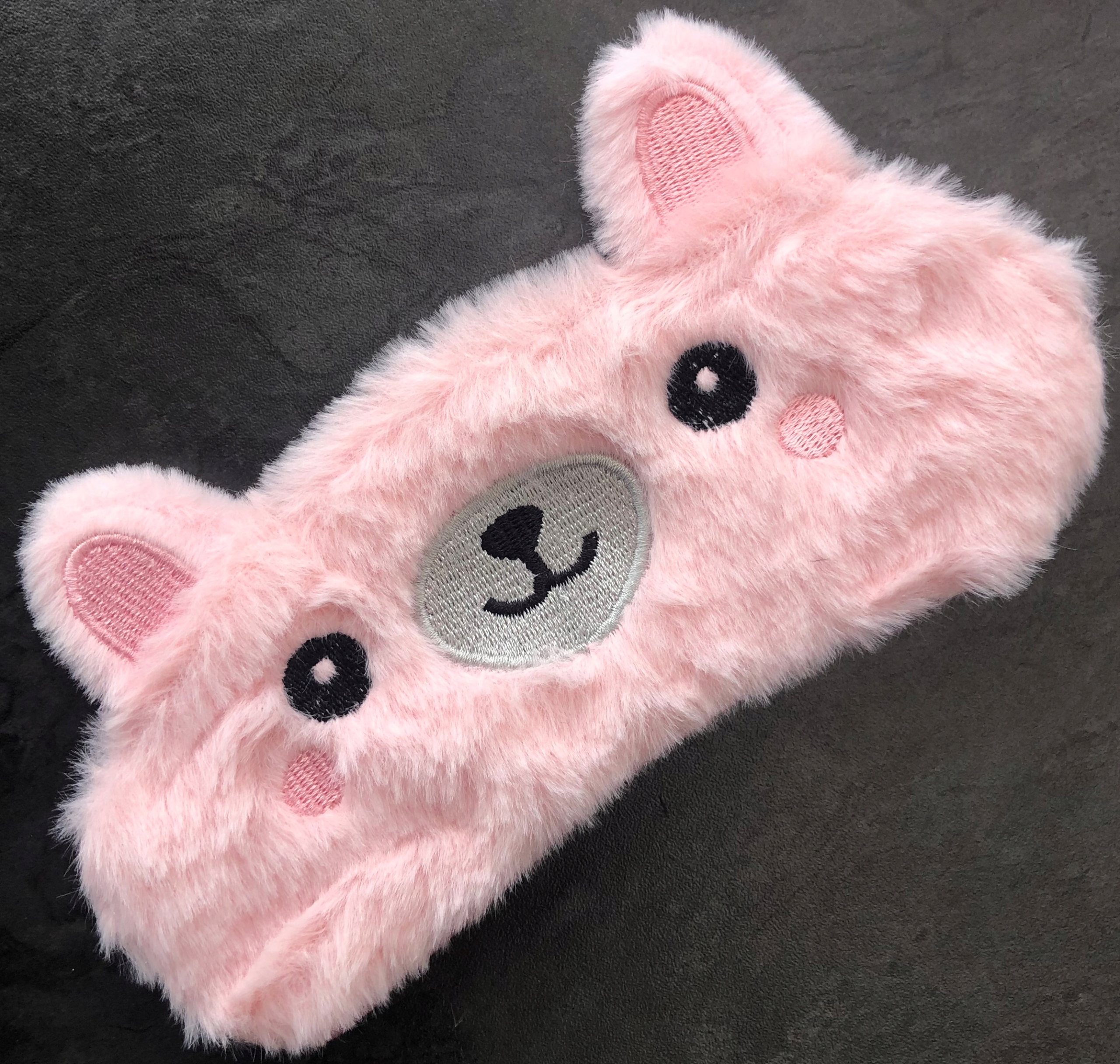 MASKA OPASKA NA OCZY DO SPANIA SNU RELAKSU miś misiek róż OLDMAN PLUSZOWA Materiał dominujący poliester