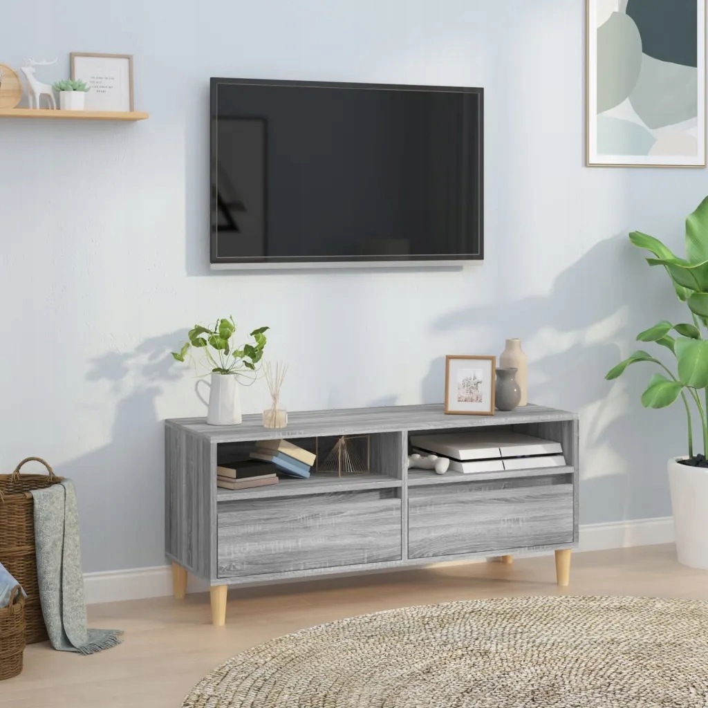 vidaXL Szafka pod Tv, szary dąb sonoma, 100x34,5x44,5 cm
