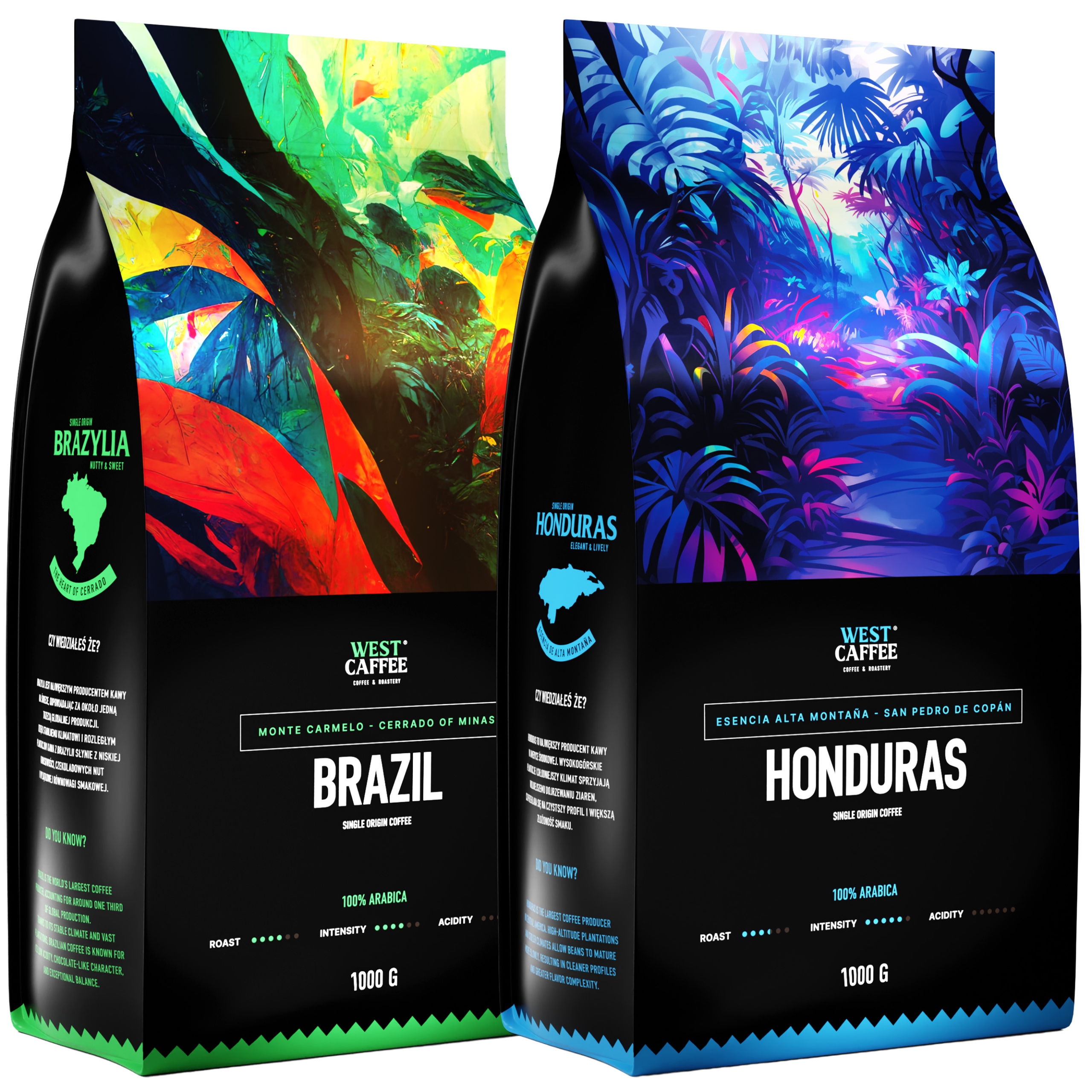 Káva Zrnková Brazil Honduras Set 2kg 100% Arabica Čerstvě pražená