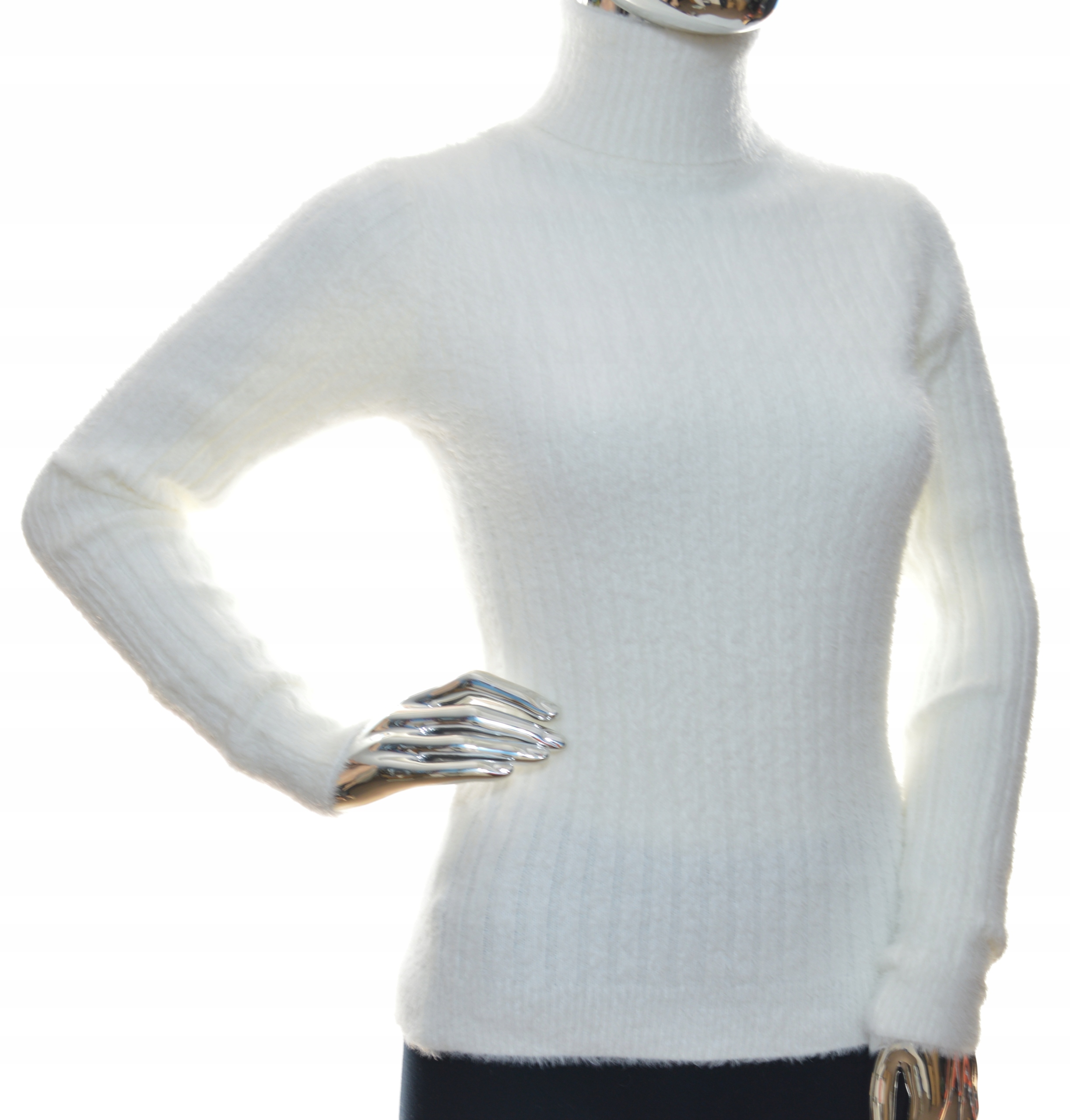 

Damski sweter typu alpaka golf w prążek Uni