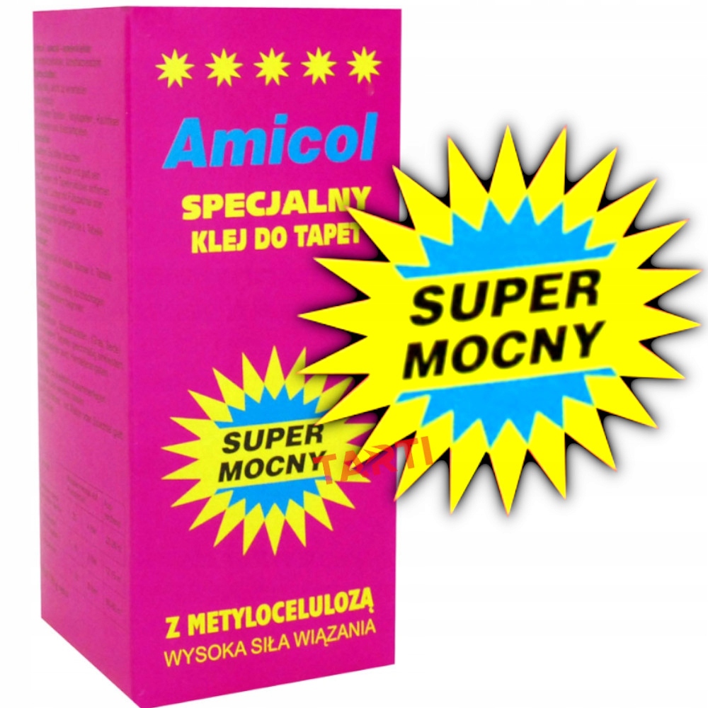 KLEJ DO TAPET UNIWERSALNY AMICOL NA 4 ROLKI TANI z metylocelulozą MOCNY