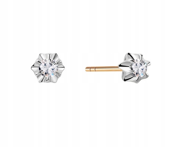 Złote Kolczyki z Diamentami KZ18918 Verona Jewellery