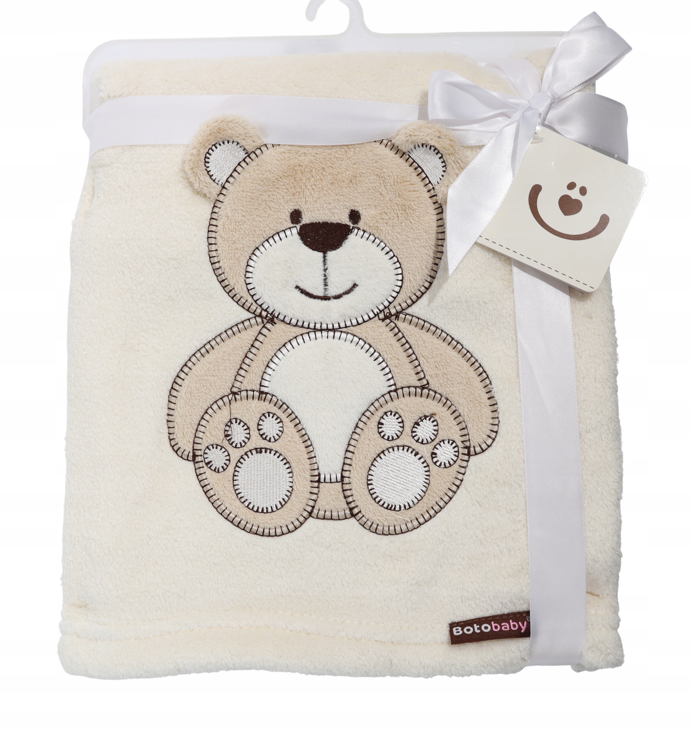 

Kocyk z mikrofibry 76X102 cm beżowy Z Misiem