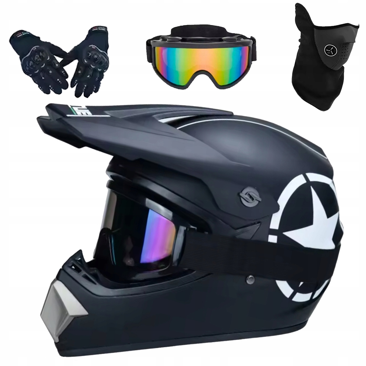 Helma Na Elektrickou Koloběžku Cross Enduro Quad Bmx Helma Brýle Rukavicexl