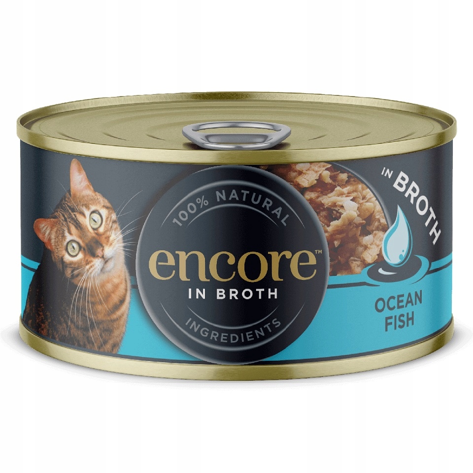 9X Encore Cat Oceánské ryby ve vývaru pro kočky 70 g