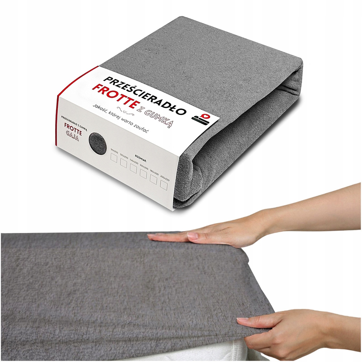 Prostěradlo s gumičkou 200x220 Froté Silné bavlněné Premium Gaja Ocelové