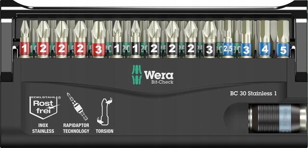 Sada bitů Bit-Check 30 Stainless 1 Wera