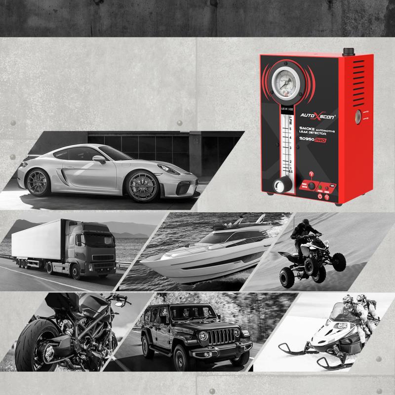 AUTOXSCAN SD950 PRO automobilinis dūmų generatorius su manometru ir srauto reguliavimu