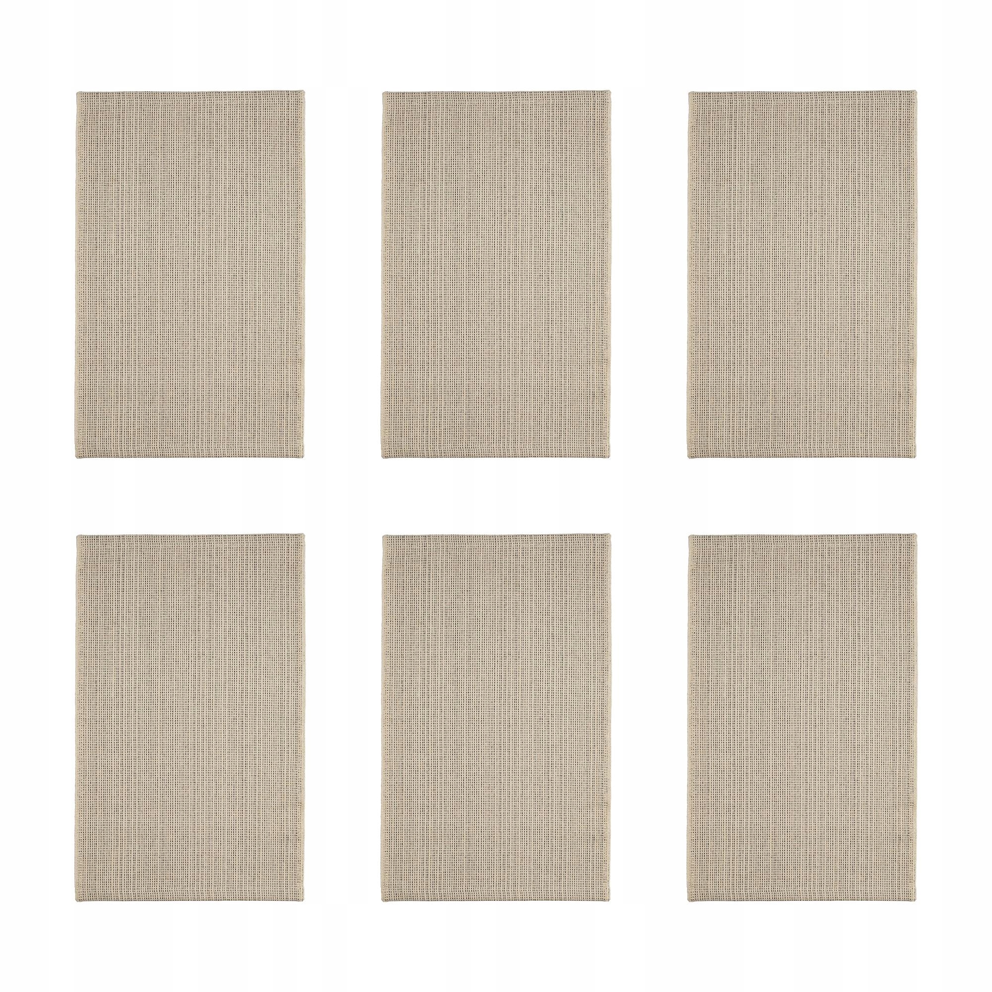 6 ks Koberec bavlněný 50x80 cm přírodní černý Tiphede