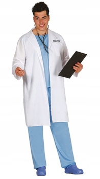 Kostým Doktor modrý kitel s halenkou kalhoty lékař M