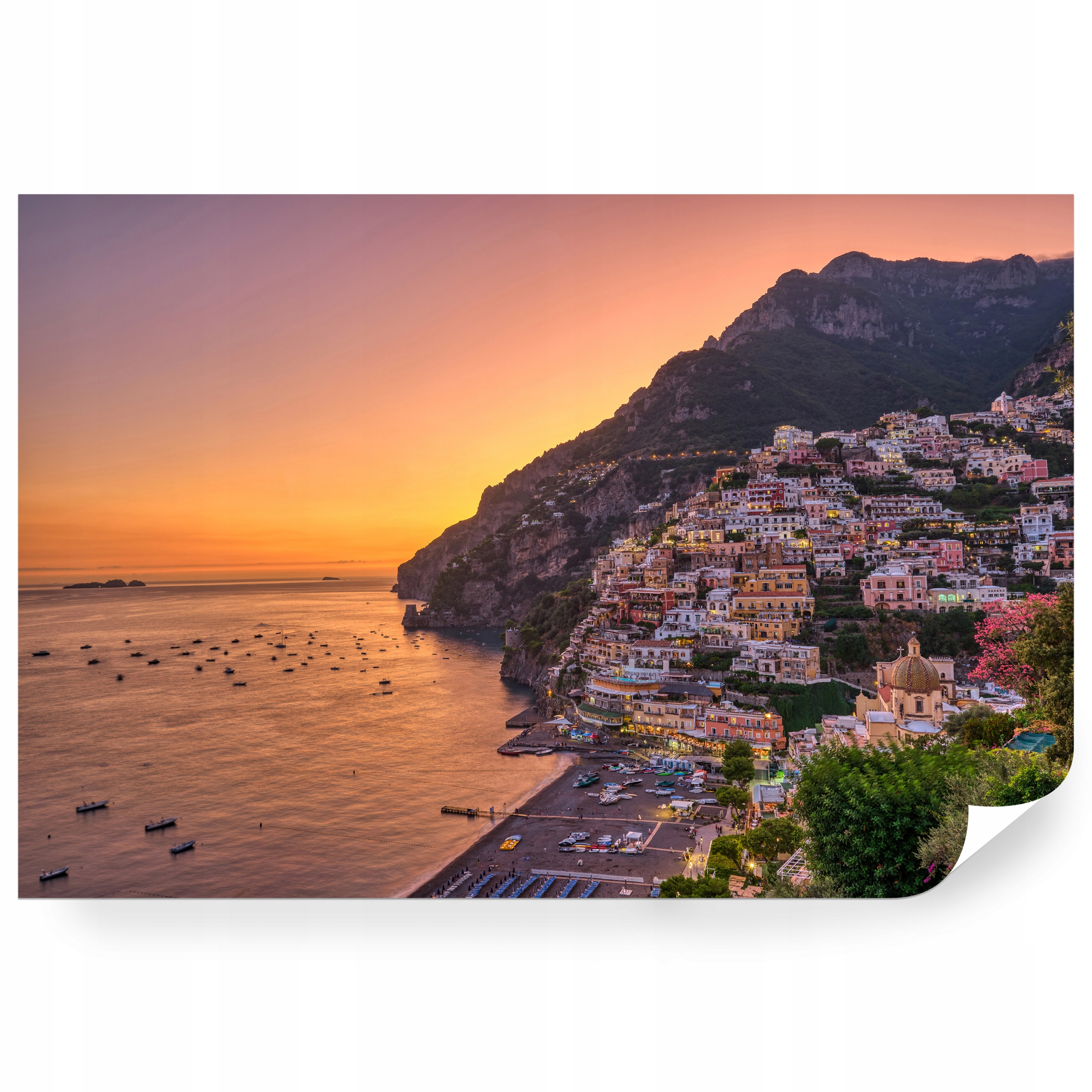 Fototapeta samolepicí Západ Slunce Na Pobřeží Amalfi 180 x 120 cm