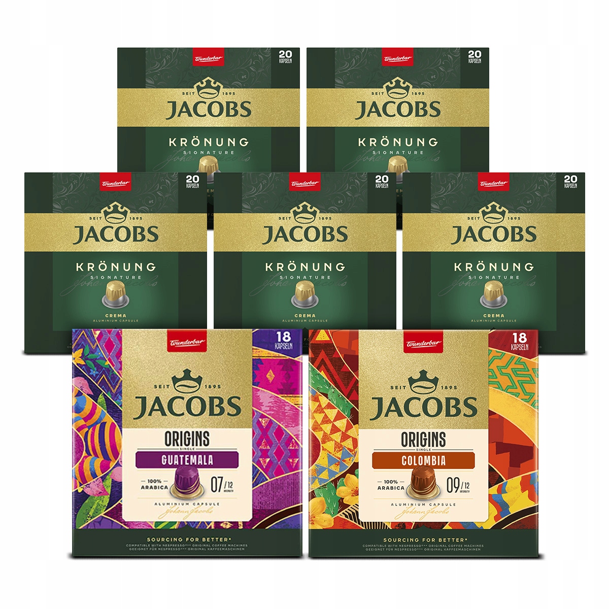 Kapsułki Jacobs Kronung, Origins do Nespress(r)* 6+1 opakowanie Gratis!