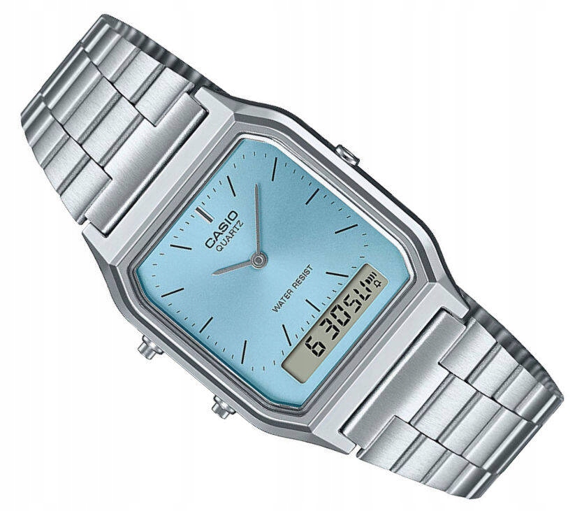 Klasické Casio Retro Vintage Hodinky AQ-230A -2A1 Analogově-digitální