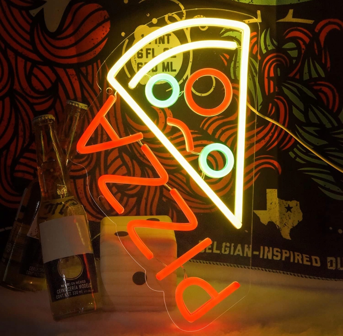 Duży Neon LED USB Premium na ścianę znak neonowy Pizza pizz Kod producenta Nhhjkn