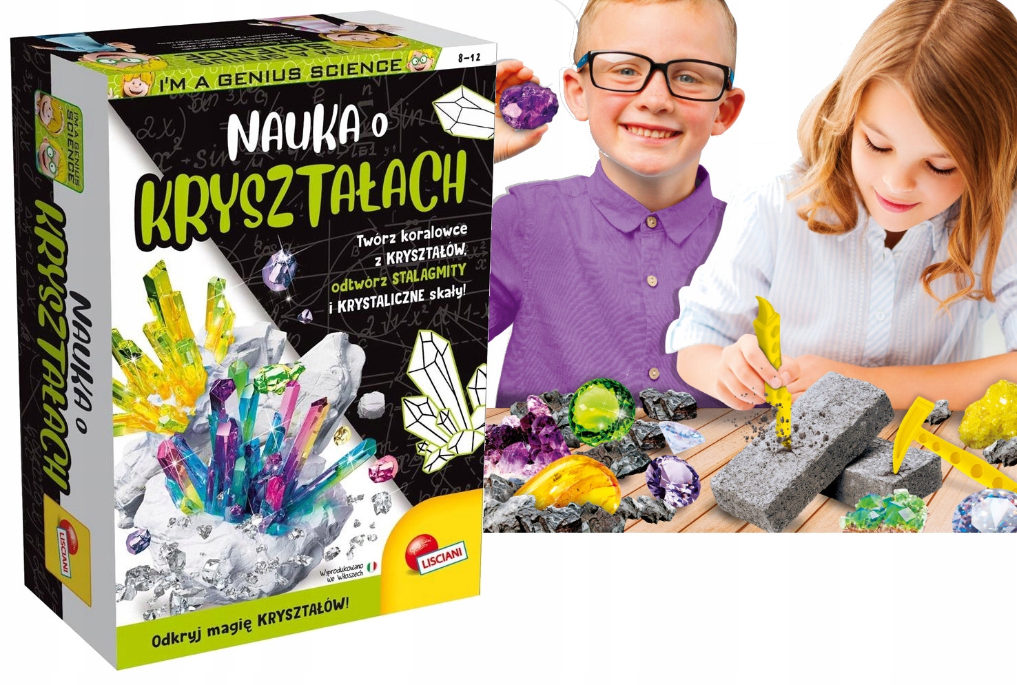 Zestaw Doświadczalny Mały Geniusz Poznaj Minerały z całego świata 7 lat +