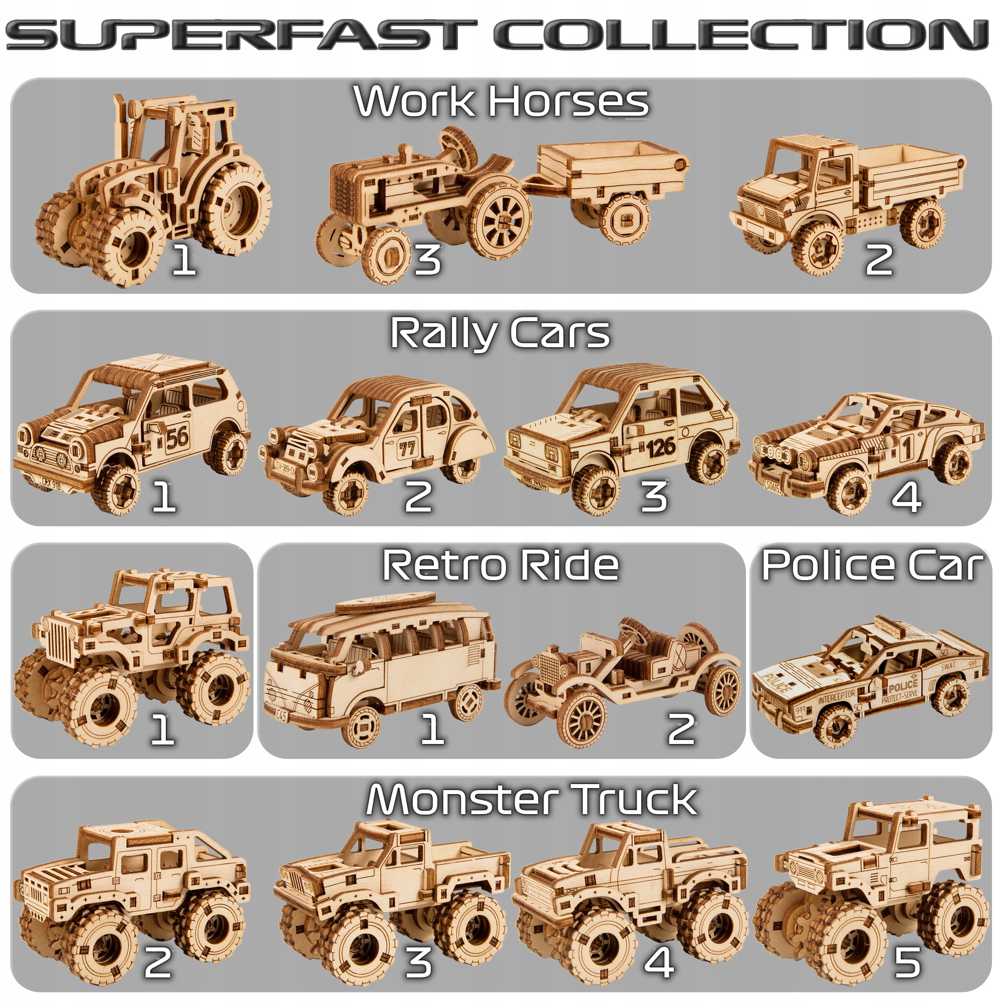 DREWNIANE MODELE DO SKŁADANIA Traktor mechaniczny Płeć chłopcy dziewczynki