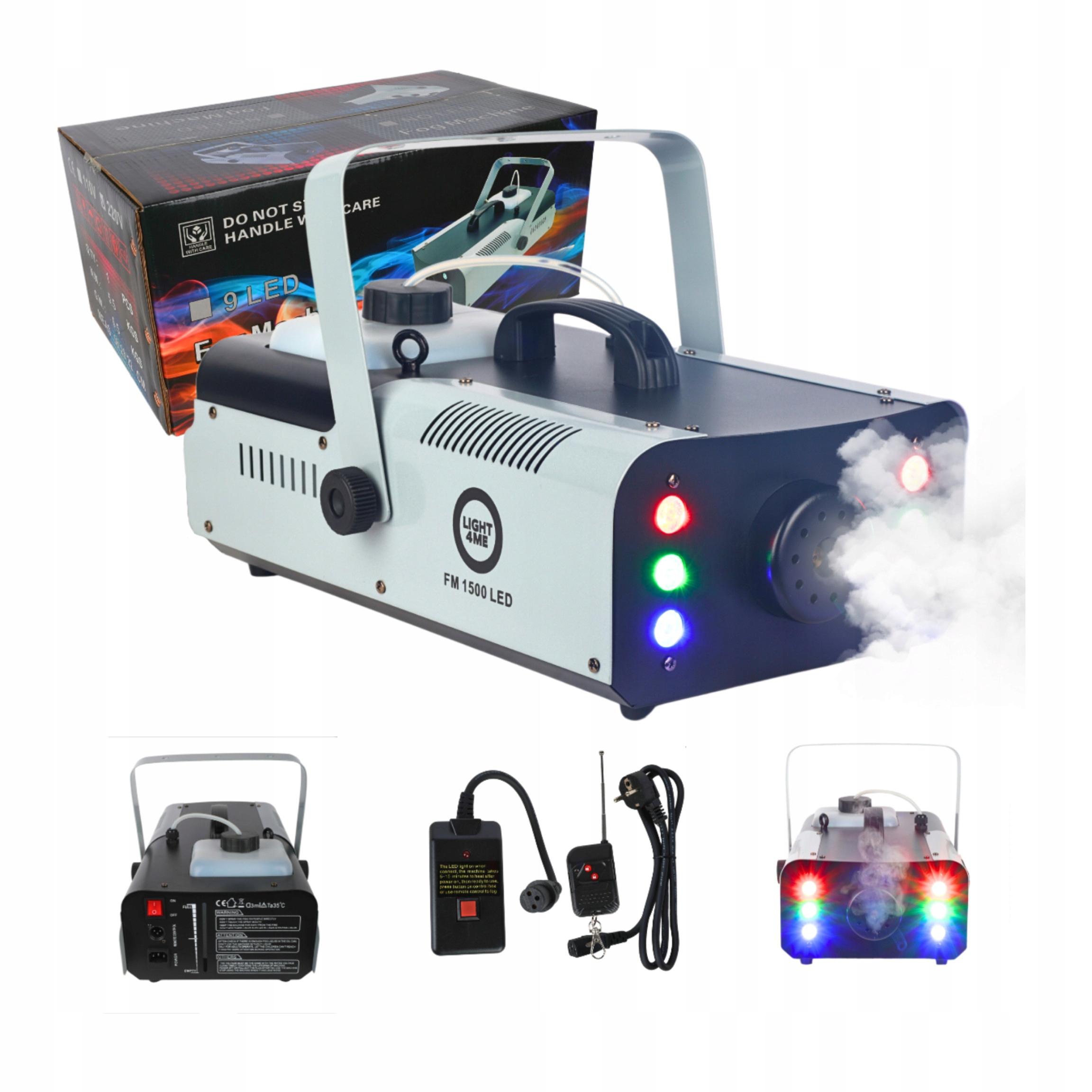 Wytwornica Dymu Mgły Dymiarka Podświetlenie Led Rgb 1500W Pilot LIGHT4ME