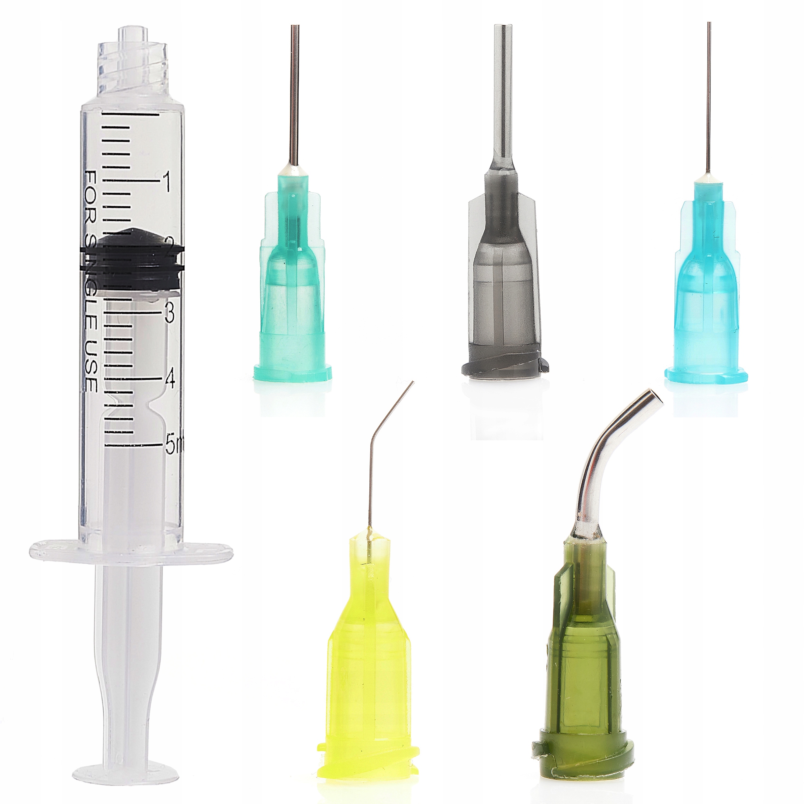 Strzykawka 5ml Dozownik +5x Igła Flux Smar Klej Olej Techrebal