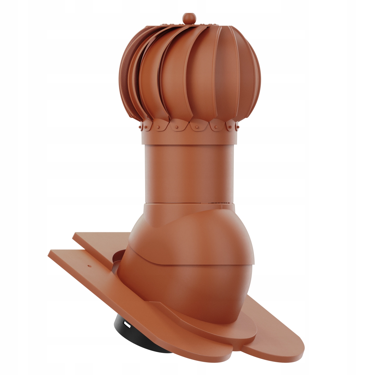 Větrací komín Otočný kulatý fi125 kaprařská kulička s krajkou Kasztan