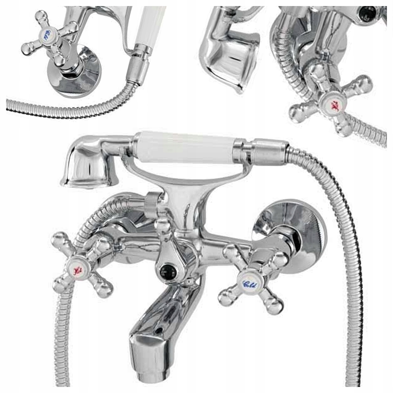 Nástenná Vaňová Batéria Diamond Retro Kúpeľňa Wintage Vysoká Kvalita