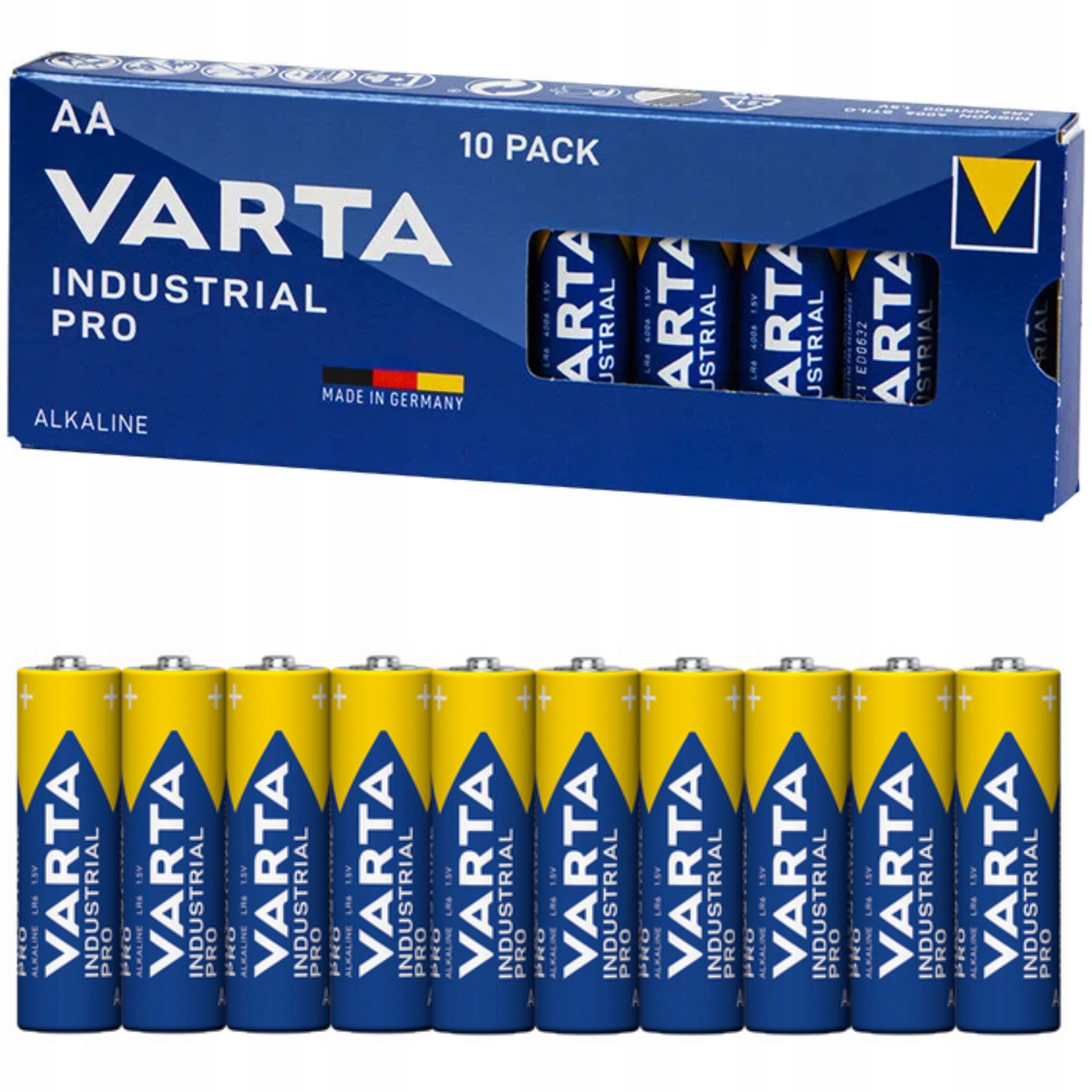 BATERIE alkaliczne VARTA INDUSTRIAL PRO GERMANY LR6 R6 AA x10