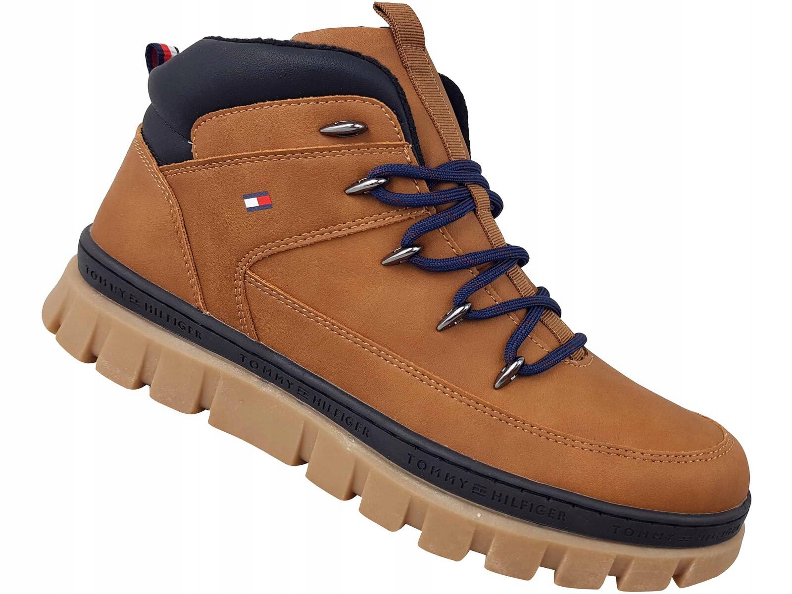 Tommy Hilfiger Trapery Kozaki Buty Workery Brązowe