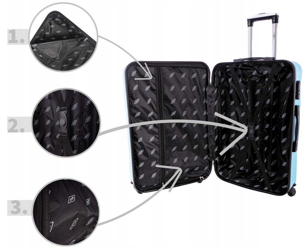 WALIZKA TWARDA DUŻA XXL DO SAMOLOTU TWARDA WALIZKA RGL ABS BORDOWA 97L Marka RGL