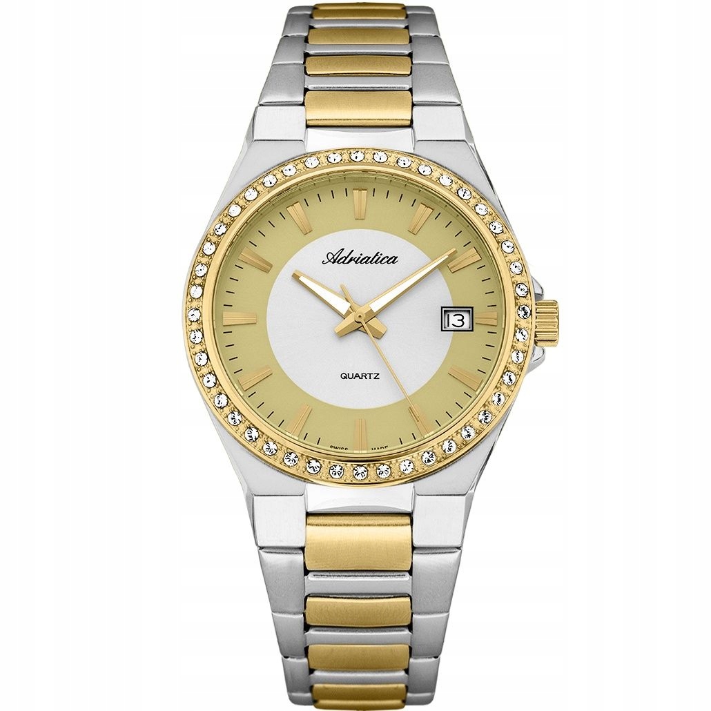 Dámské hodinky Adriatica na ocelovém náramku A3804.2111QZ Hodinky Swarovski