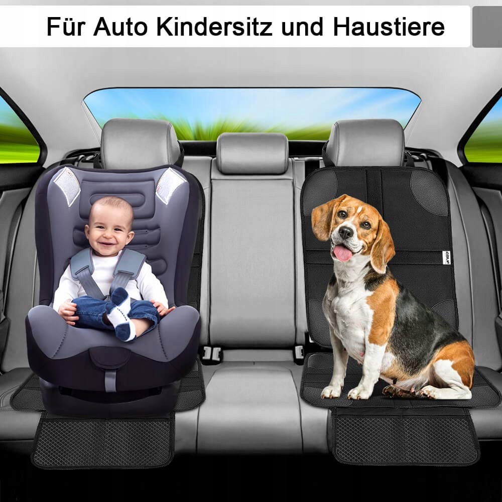 EZILIF Ochraniacz Fotelika Dziecięcego 2 Sztuki ISOFIX Czarny — miniatura 3
