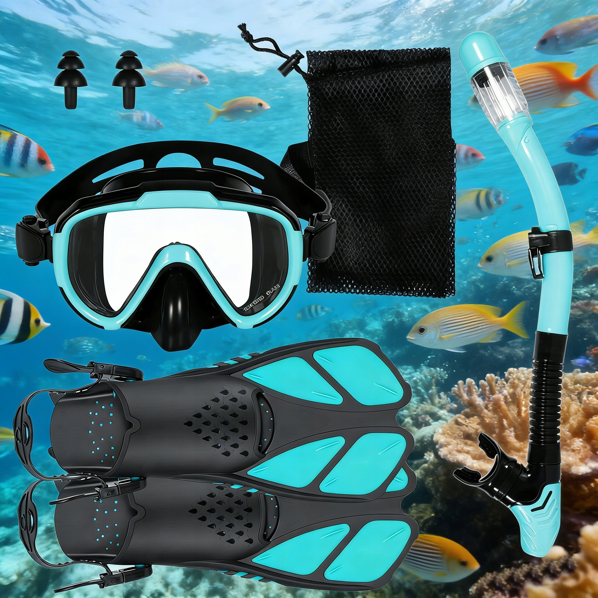 Potápěčské Brýle A Dýmka Na Potápění Brýle A Šnorchl Na Šnorchlování ploutve S/m