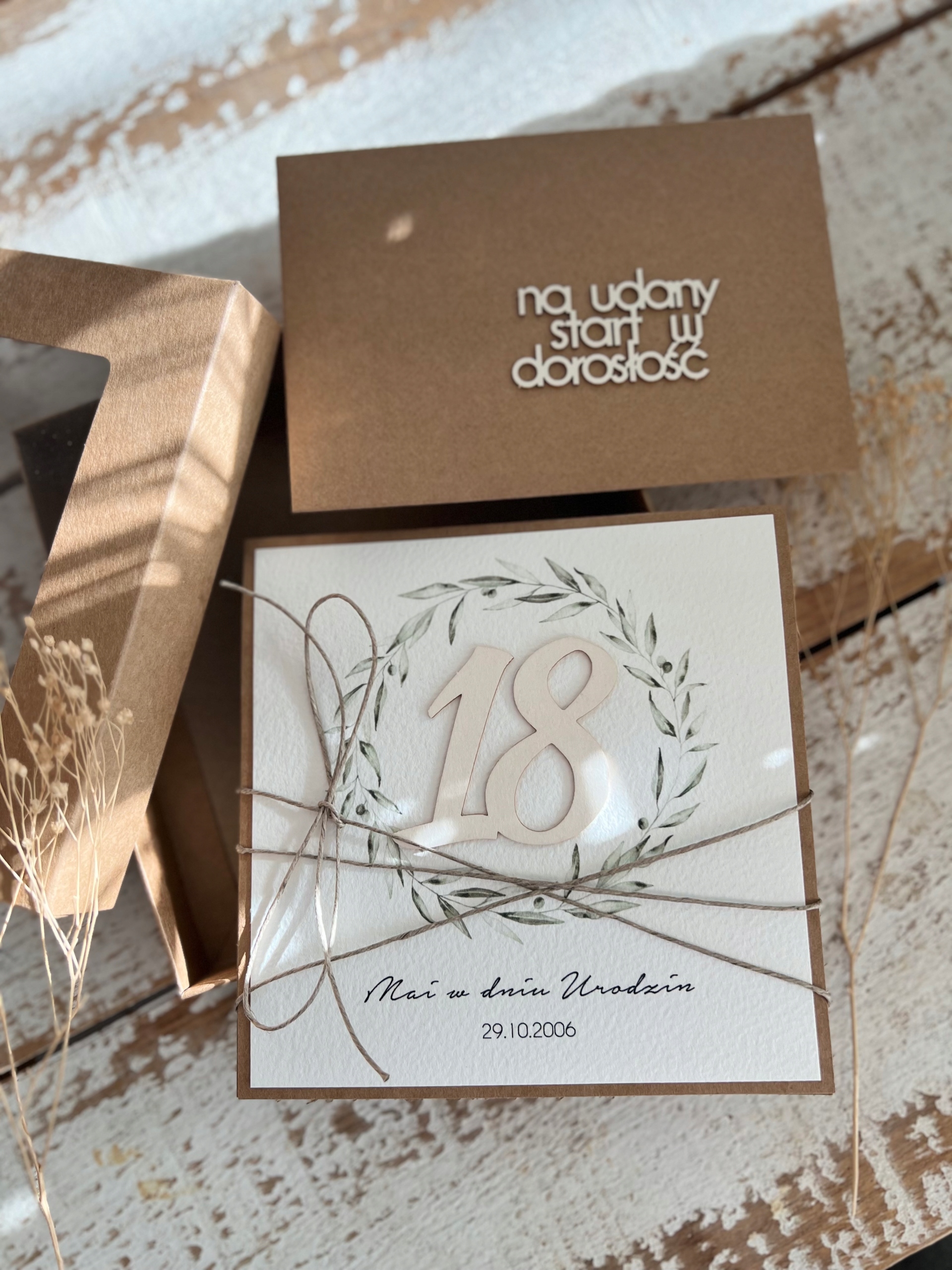 Přání krabička dárek k 18. narozeninám osmnáctku obálka