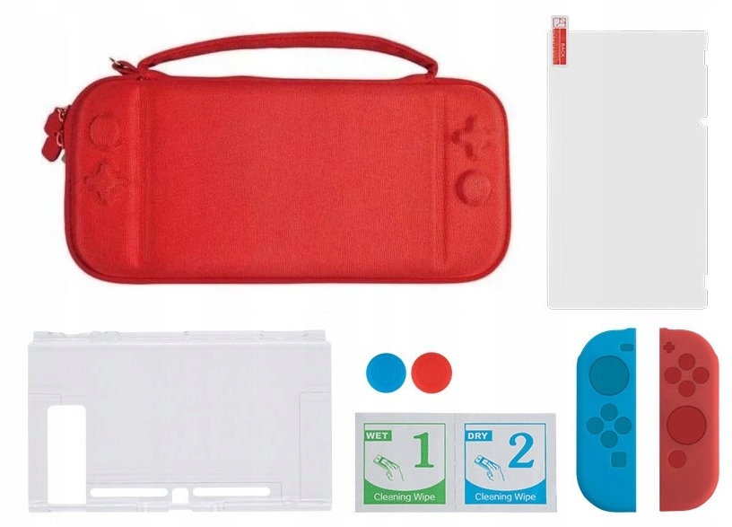 Zestaw 6w1 Akcesoria Uchwyty Etui Case Osłona do Konsoli Nintendo Switch