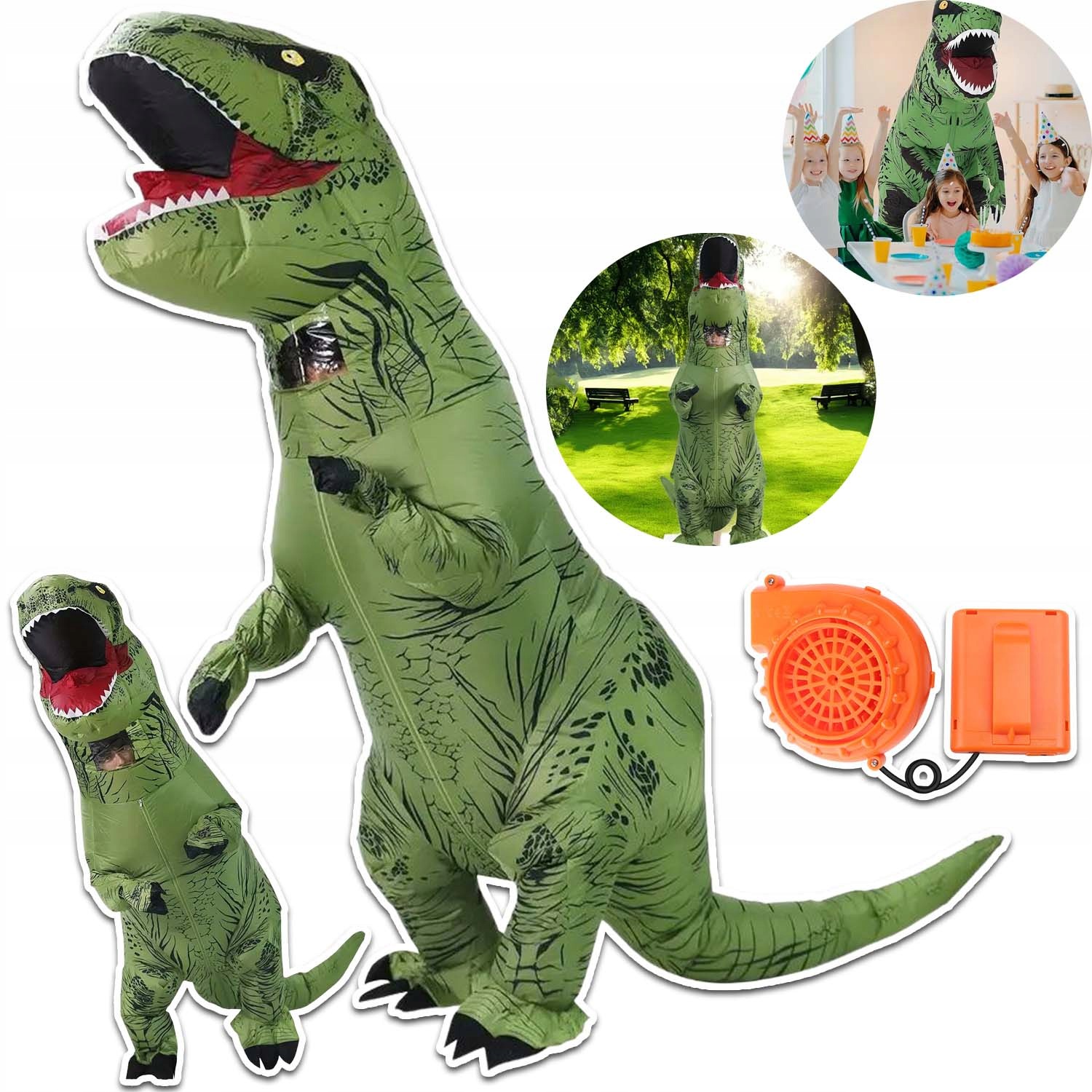 Kostým Nafukovací Kostým Dinosaura T-rex Převlek 155-190 CM Kostým Halloween