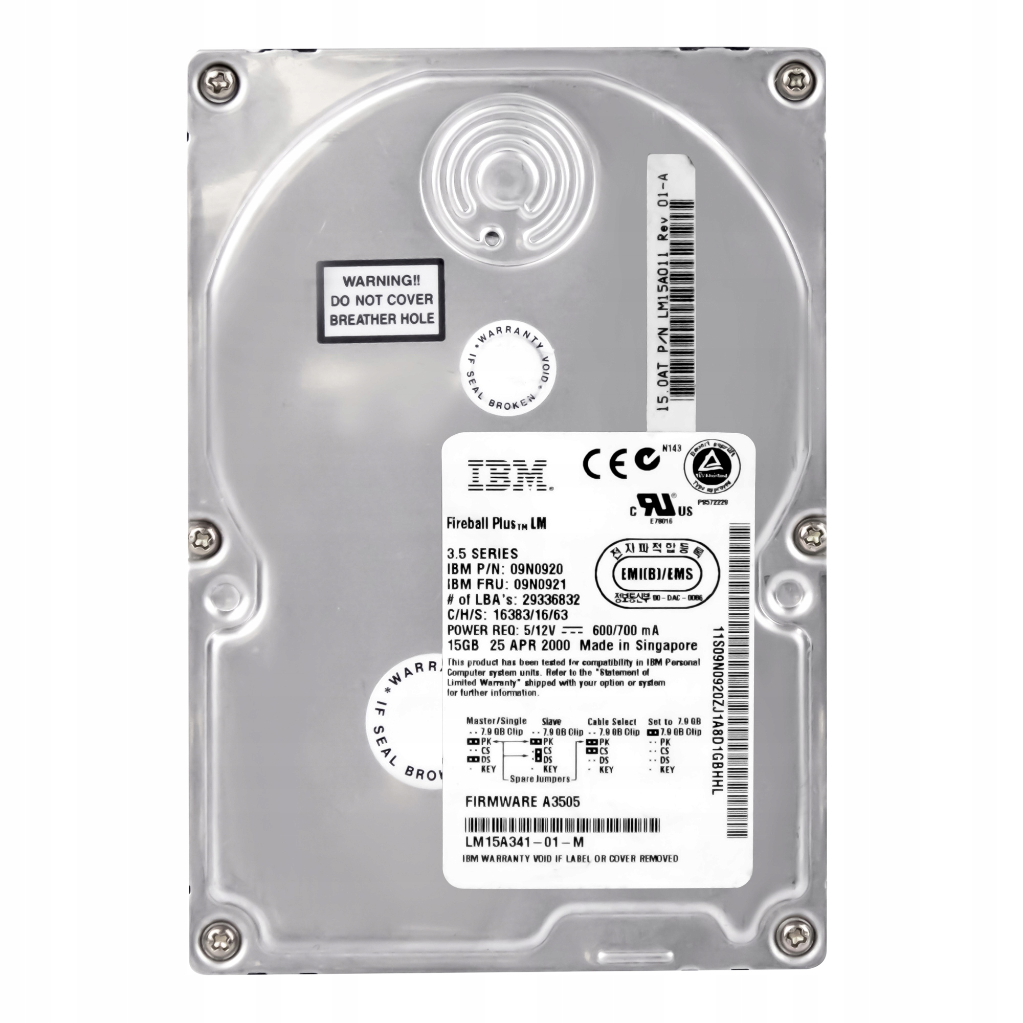 Ibm 09N0921 15GB 7.2K 2MB Ata 3.5'' LM15A011