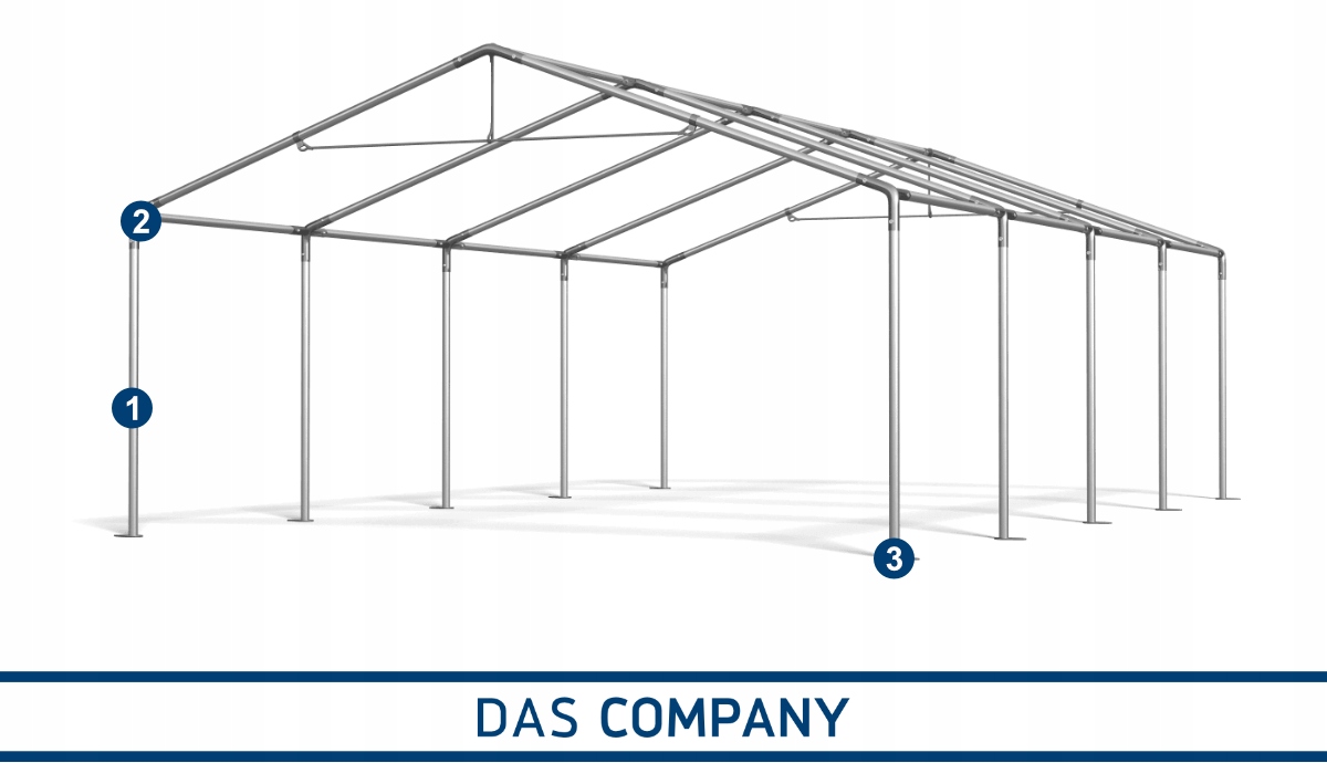 Namiot STANDARD 5x8 magazynowy RÓŻNE KOLORY Szerokość 5 m
