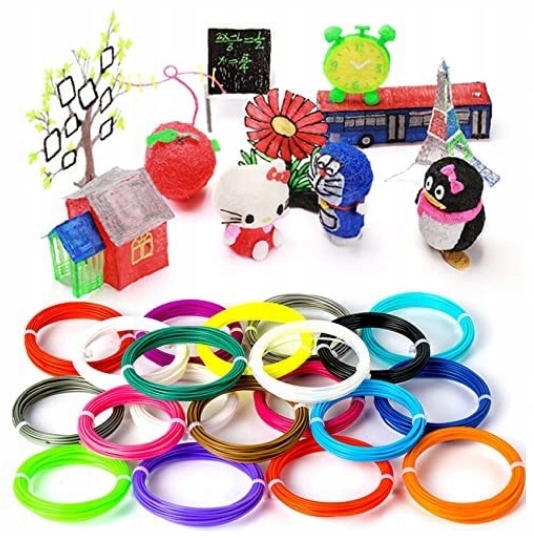 DŁUGOPIS DRUKARKA 3D PEN ZESTAW + WKŁADY PODSTAWKA ZASILACZ Kolor dominujący odcienie niebieskiego