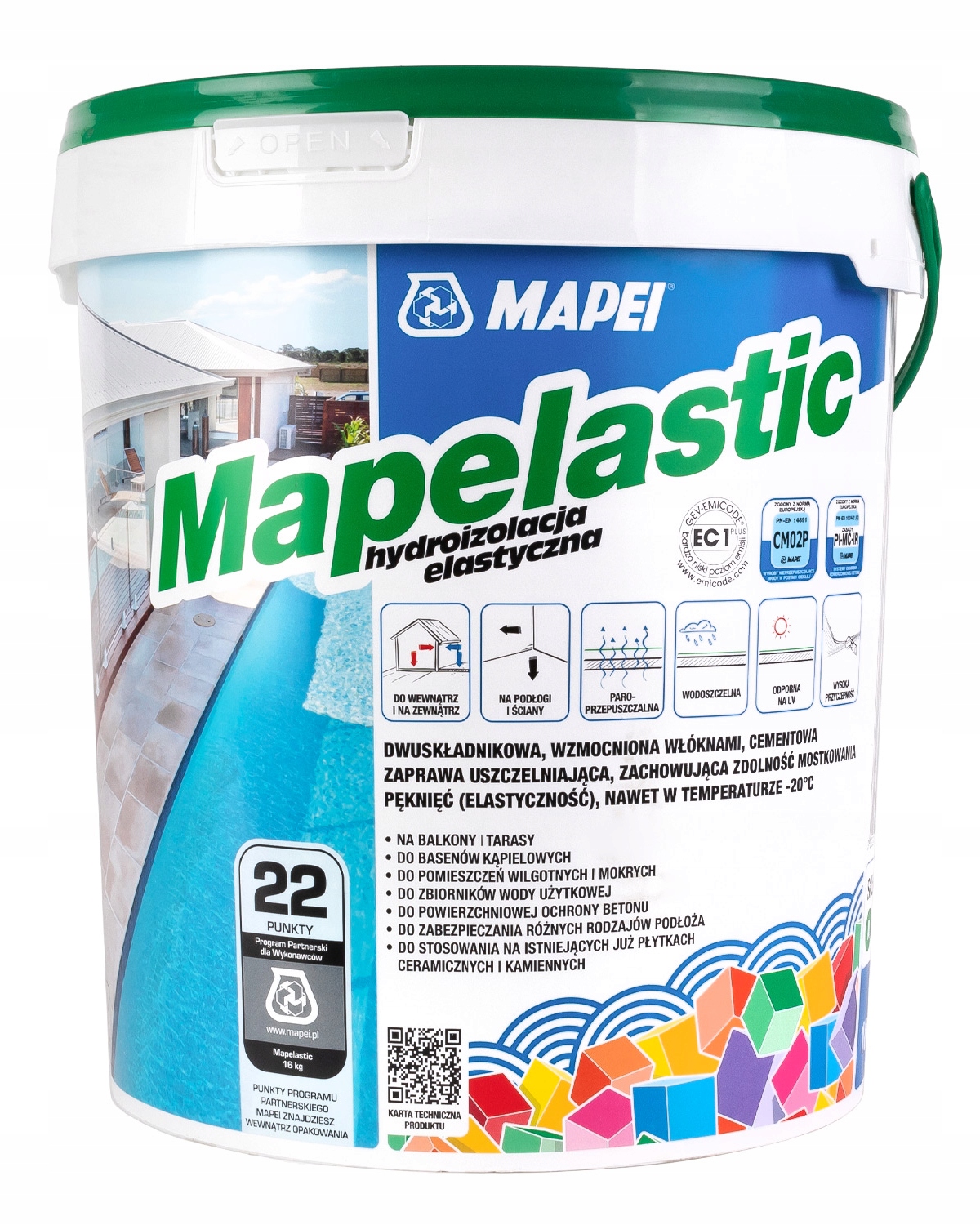 Mapei dwuskładnikowa Hydroizolacja Mapelastic Zestaw 16 kg (a+b) Mapei