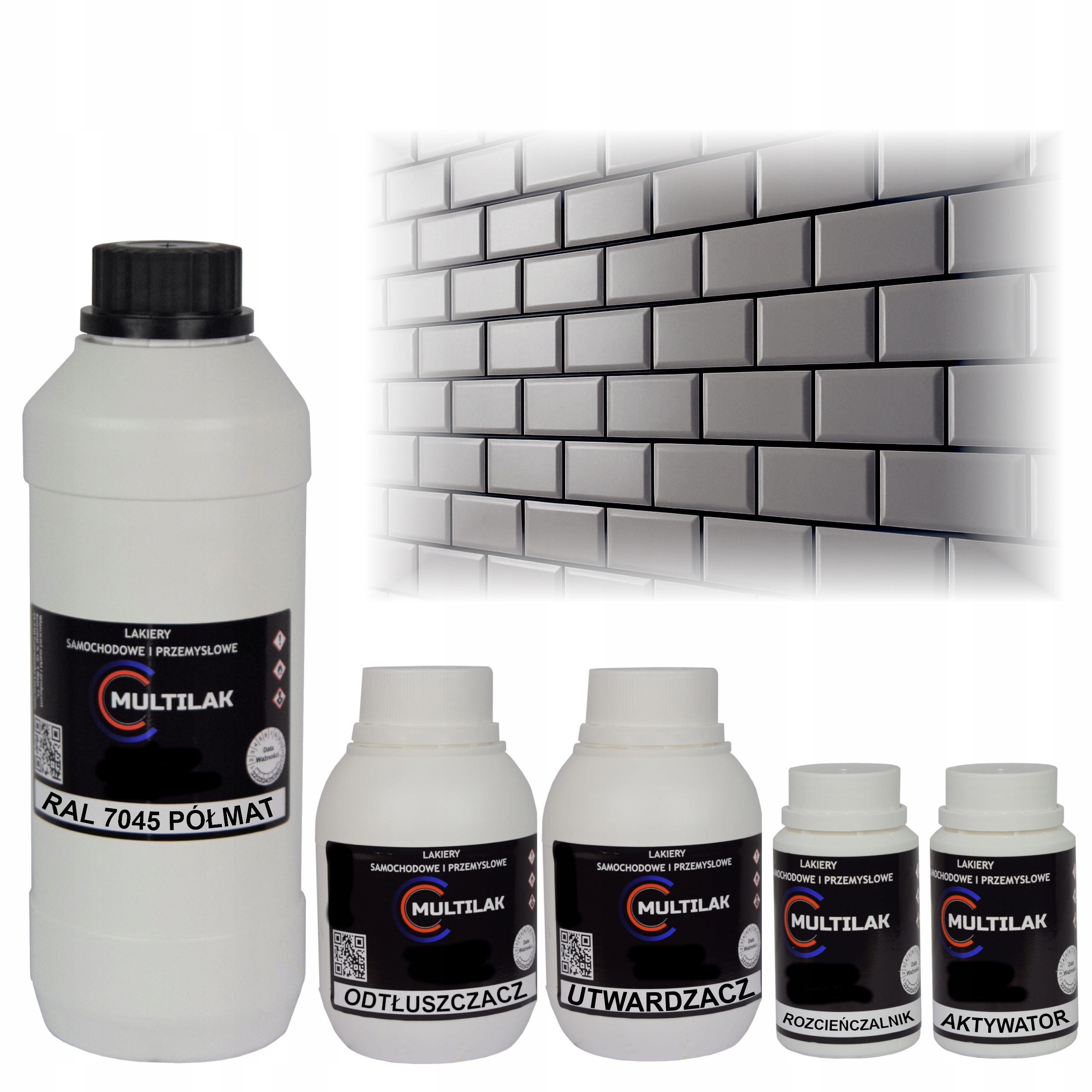 Lak farba Ral 7045 na glazúru dlaždíc a dlaždíc na valček, štetec 1L Polomat