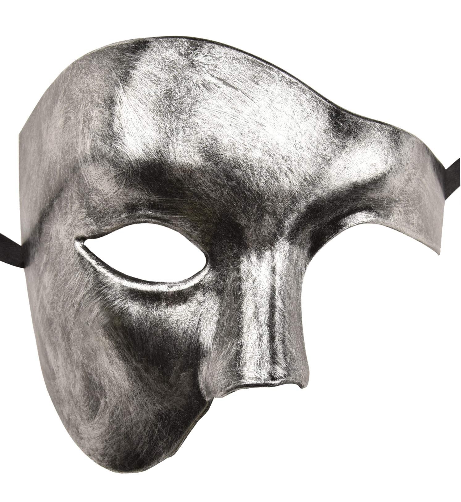 Pánská Maska Maskarada Stříbrná Polomaska Benátská Halloween Karneval Ples