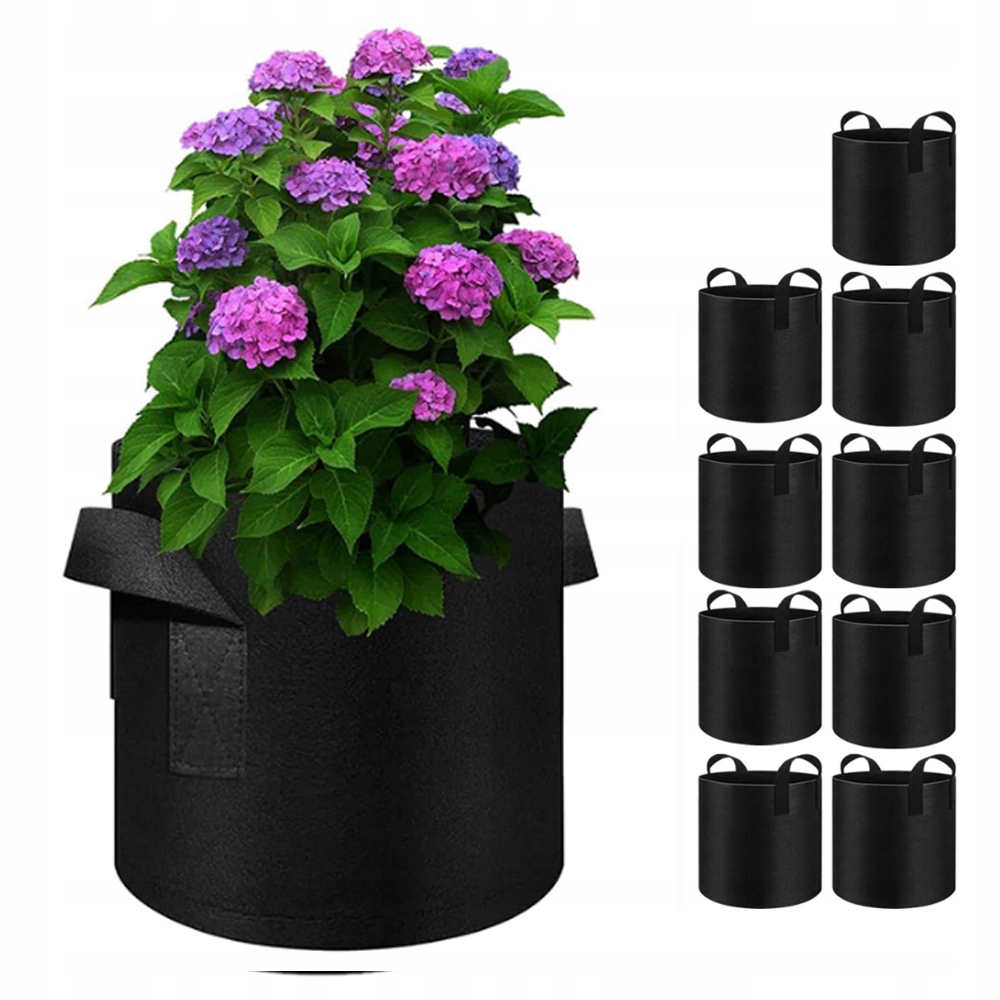 Doniczka materiałowa filcowa ogrodowa Worki na rośliny 19L Zestaw 10 sztuk