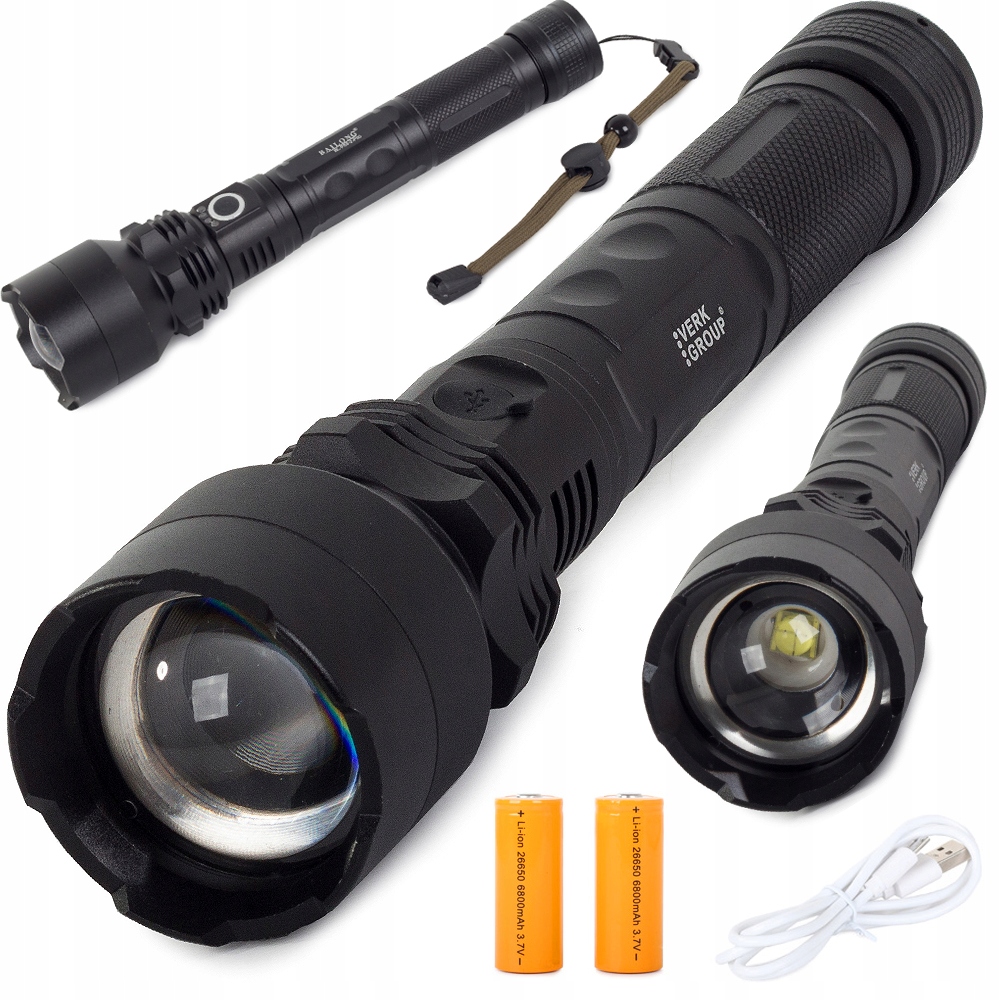 Taktická Svítilna Bailong Výkonná Led XHP50 Zoom Usb Vojenská Výkonná Reflektor