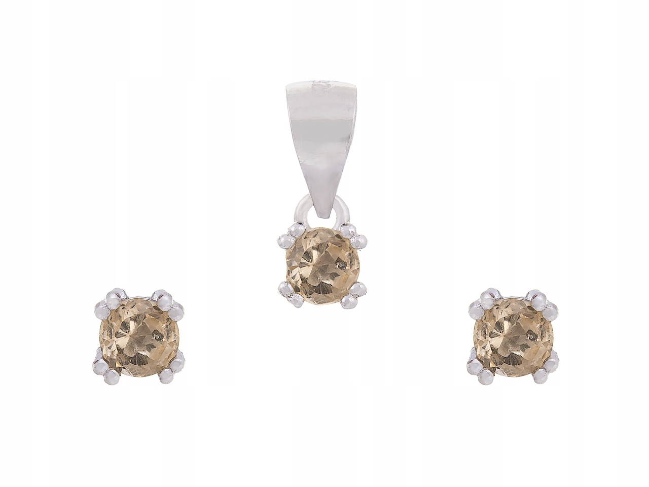 Stříbrný Rhodiovaný Komplet Přírodních Citronů Dárek